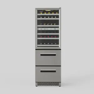 Equator Connoisseurs Club 3-Zone 84 Bottle Wine/Beverage Refrigerator+2 Drawers 110V with 7 LED lights