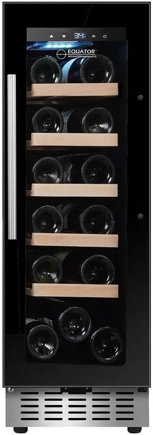 Equator 18 Bottle Wine Refrigerator Black Freestanding/Builtin 7 Color LED 110V