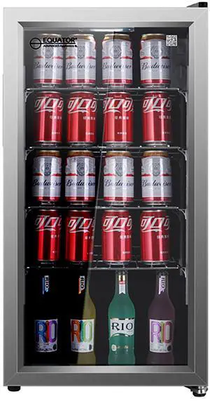 Equator SLIM 18in Freestanding Beverage Refrigerator 3.2 cf 117 cans 110V in Stainless