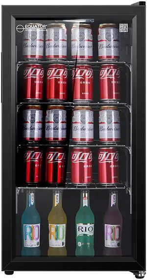 Equator SLIM 18in Freestanding Beverage Refrigerator 3.2 cf 117 cans 110V in Black