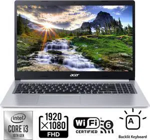 Acer Aspire 5 15.6" Full HD (1920 X 1080) Laptop, 10th Gen Intel Core i3-1005G1 Processor (Up to 3.4GHz), 4GB DDR4 RAM, 128GB NVMe SSD, WiFi 6, HD Webcam, Backlit Keyboard, Windows 10 in S Mode