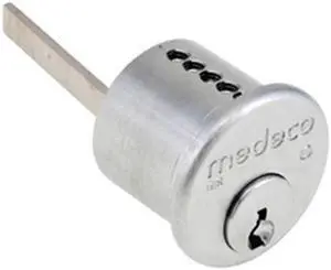 Medeco 10-0300-626 Satin Chrome US26D Solid Brass Replacement 1-1/16" Rim Cylinder Lock Solid Brass, Original 00 Keyway HIGH SECURITY