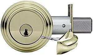 Medeco Maxum 11-R534-605-00 Bright Brass 605 Grade 1 Captive Key Cylinder Tubular Deadlock Deadbolt With 2-3/4" Backset And 1" Faceplate, High Security Original 00 Keyway