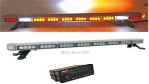 50" Amber LED Light Bar Flashing Warning Tow/Plow Truck Wrecker Emergency Light with Brake/Cargo Lights