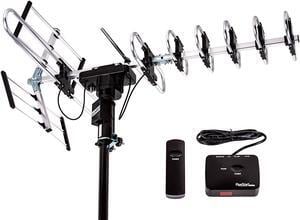 Five Star [Newest 2020] Outdoor Antenna Digital Amplified HDTV w/ up to 200-Mile Long Range,360 Degree Directional Rotation, Water/UV Resistant, Supports 2 TVs and can up to 5 TVs if add a splitter.