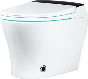 EUROTO Newest 2023 OnePiece Dual Flush Integrated Bidet and Toilet Luxury Auto Open and Close Lid Heated Seat Warm Dryer and Air Deodorizer White 2022 Foot Feel Flip Flap Smart Toilet