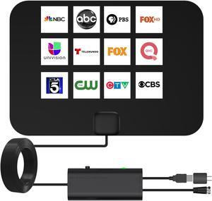 Five Star Ultra Thin Amplified Indoor HDTV Antenna  High-Performance Digital TV Antenna, Powerful Signal Booster, 60 Miles Range, NEXTGEN TV, Supports 4K 1080P HD for Local Channels,