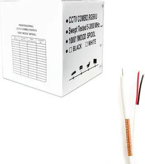 FiveStarCable ETL Litsted RG59 Siamese 1000 ft. Coaxial CCTV Cable - Combo 20 AWG RG59 + 18/2 18AWG Power