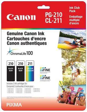 Canon Genuine PG-210 Twin/CL-211 Ink Club Pack