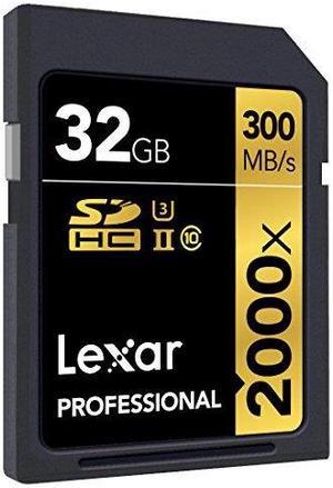 Lexar Professional 2000x 32GB SDHC UHS-II Flash Card Model LSD64GCRBEU2000R