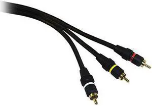 CableWholesale 10R2-03106 High Quality RCA Audio, Video Cable, 3 RCA Male, Gold-plated Connectors, 6 foot