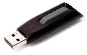 Verbatim 128 GB Store 'n' Go V3 USB 3.0 Flash Drive, Black/Gray 49189 Verbatim 128 GB Store 'n' Go V3 USB 3.0 Flash Drive, Black/Gray 49189