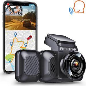 REXING V5C Dash Cam Front 4K UHD 3840x2160@30fps & 1080p Cabin Camera w/ Modular Capabilities WiFi GPS Car Camera Recorder Night Vision,Loop Recording,Parking Monitor,Support 256GB,Voice Control(2021)