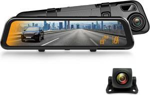 REXING M2 Smart BSD ADAS Dual Mirror Dash CAM 12 IPS Touch Screen, 1080p (Front+Rear),GPS,Stream Media, Parking Monitor, Night Vision, Blind SPOT Detection, Backup Camera for CAR, Pick UP Truck, Taxi