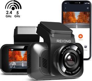 Rexing V55 Dash Cam  4K Modular Capabilities, 5.0 GHz Wi-Fi, and GPS Car Dash Camera Recorder, Night Vision, Loop Recording, Parking Monitor, Supercapacitor, Support 256GB Max, Voice Control (2023)