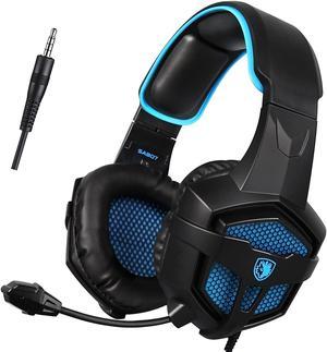 Black/Blue Over Ear with Mic Volume Control for New Xbox One/PC/Mac/Smartphone/Laptop/Mac/iPad/iPod GW SADES SA807 PS4 3.5mm Wired Bass Stereo Noise Isolation Gaming Headset Headphones 