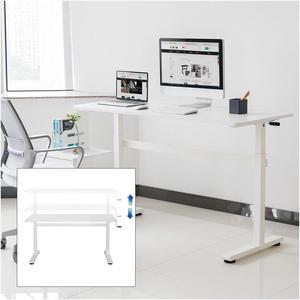 Boost Industries FS-OD55C Floor Standing Manual Crank Height Adjustable Office Desk Frame with 55" Top 55" (White)