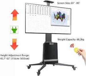 Boost NB TW85 Professional Height Adjustable Motorized/Electric Mobile TV Cart for 55" to 85" TVs