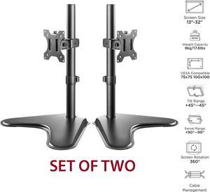 Boost Industries TM-EX10 Height Adjustable Freestanding Desktop Monitor Mount for 13" to 32" Screens (Set of 2)