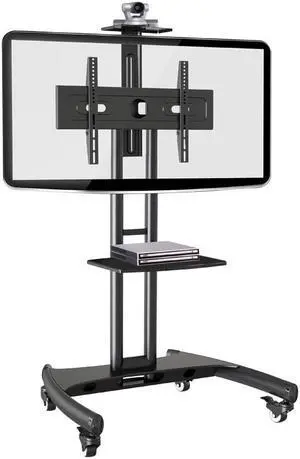 Rocelco VSTC Standard Rolling, Mobile TV Cart Mount (Black) Mobile Cart
