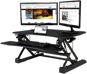 Boost Industries STS-DR35ii Premium Sit to Stand Desk Riser with Gas Spring Height Adjustment Handles