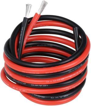12 Gauge Stranded Copper wire 10 ft red and 10 ft black Flexible Silicone 12 AWG Wire