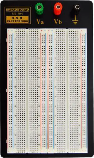 Solderless Breadboard with Metal Backplate - 8.7" x 5.9" - 1660 Tie Points, 3 Binding Posts Solderless Breadboard with Metal Backplate - 8.7" x 5.9" - 1660 Tie Points, 3 Binding Posts