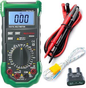 Mastech MS8264 30-Range Digital Multimeter with Temperature Measurement, 3 1/2 Digit Backlit Display