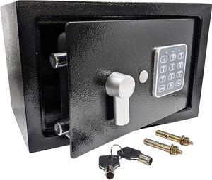 Electronic Safe with Digital Keypad, Program your own 3 to 8 Digit Pin, Includes 2 Emergency Keys and Mounting Bolts, Battery Operated Lock Box