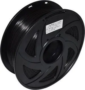 Black Color PLA 3D Printer Filament, 1.75 mm Diameter with +/-0.02 mm Accuracy, 1 kg Spool (2.2 lbs)