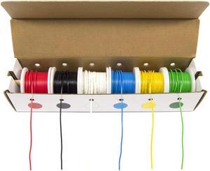 Hook-Up Wire Kit - Solid Wire, 22 Gauge (Six 25 Foot Spools)