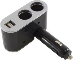 Cigarette Lighter Socket Splitter - Twin Socket Car Charger with 2 USB Ports