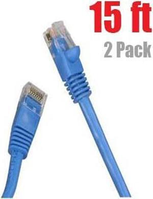 iMBAPrice (2 Pack) Category 5e (Cat5e) CMR Ethernet Patch Cable (10 Feet , Blue)