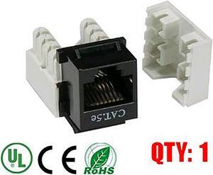 iMBAPrice Black Cat5e RJ45 Punch Down Keystone Jack, 1 Pack, (IMBA-C5KSPD-BK-1PK)