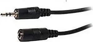 Professional Quality Nickel Plated 3.5mm Stereo Male / 3.5mm Stereo Female, 6 ft