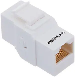 iMBAPrice RJ45 Female to Female UTP CAT.6 Keystone Coupler, White, 5 Pack (IMBA-C6KC-WT-5PK)