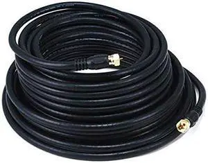 iMBPrice - RG6 Coaxial Extra Long Patch Cable (50 Feet) with F-Type Screw-on Connectors in Black