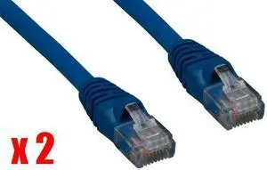 iMBAPrice (Pack of 2) Blue 100 Feet CAT5e RJ45 Patch Ethernet Network Cable For PC, Mac, Laptop, PS2, PS3, XBox, and XBo