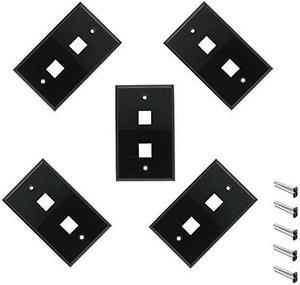 iMBAPrice 2 Port Keystone Jack Wall Plate 1-Gang - Black (Pack of 5)