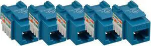 iMBAPrice (5-Pack) Cat6 RJ45 Punch-Down Keystone Jack in (Blue)