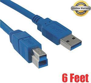 iMBAPrice 6 Ft USB 3.0 SuperSpeed Type A Male to B Male Printer & Scanner Cable - Blue