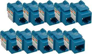 iMBAPrice (10-Pack) Cat6 RJ45 Punch-Down Keystone Jack in (Blue)