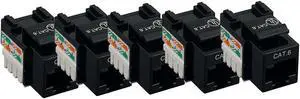 iMBAPrice (5-Pack) Cat6 RJ45 Punch-Down Keystone Jack in (Black)