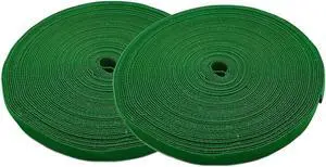 iMBAPrice Green Cable Fastening Tape - (Pack of 2) 0.75 inch One Wrap Hook & Loop (75 feet) 25 Yards Long