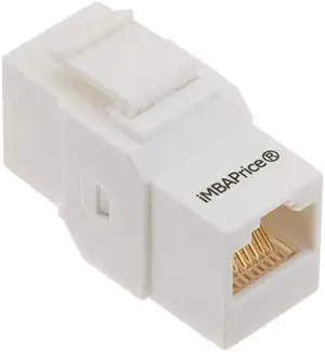 iMBAPrice RJ45 Female to Female UTP CAT.6 Keystone Coupler, White, 10 Pack (IMBA-C6KC-WT-10PK)