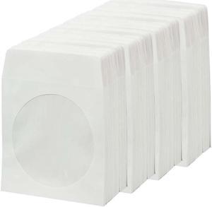 BestDuplicator White Cd/Dvd Paper Media Sleeves Envelopes with Flap and Clear Window (400 Sleeves) White