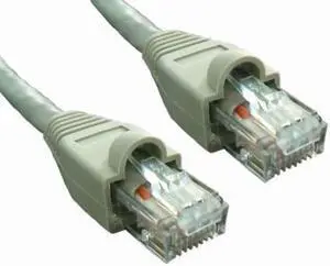 CAT5e Ethernet Cable, molded boots, 7 ft., Gray