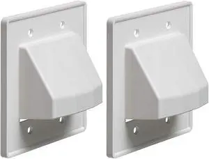 iMBAPrice - CE2-2 Recessed Low Voltage Cable Plate, 2-Gang, White, 2-Pack (Made in USA)