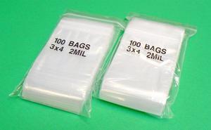 200 Clear Reclosable Zipper Bag (3'' x 4'') - 2 Mil Thick, by Amamax