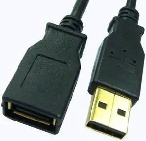 USB 2.0 A/A Extension Cable 24k Gold-plated 15ft Black